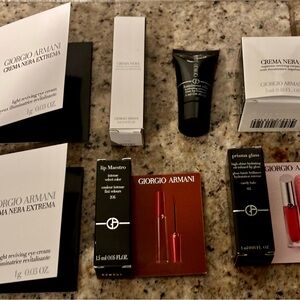 Giorgio Armani Makeup & Skincare Set in Black and Red- Travel/Trial sizes.